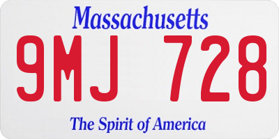 MA license plate 9MJ728