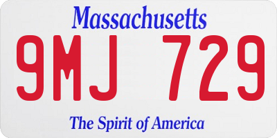 MA license plate 9MJ729