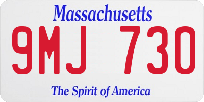MA license plate 9MJ730