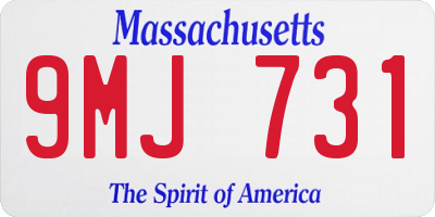 MA license plate 9MJ731