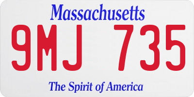 MA license plate 9MJ735