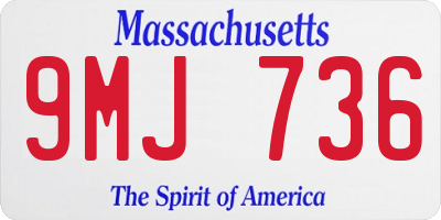 MA license plate 9MJ736