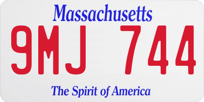 MA license plate 9MJ744
