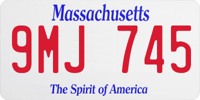 MA license plate 9MJ745