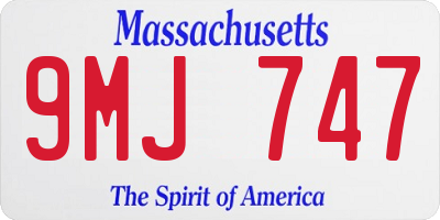 MA license plate 9MJ747