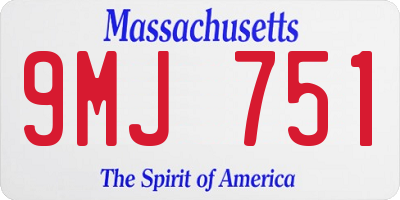 MA license plate 9MJ751