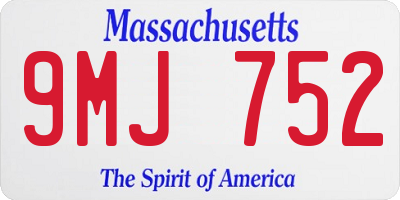 MA license plate 9MJ752