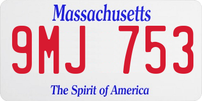 MA license plate 9MJ753