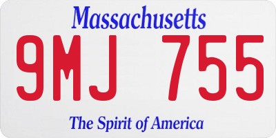 MA license plate 9MJ755