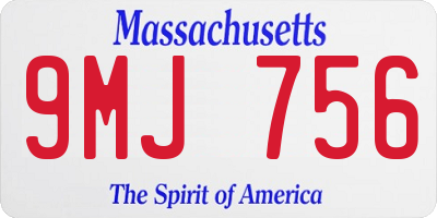 MA license plate 9MJ756