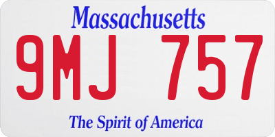 MA license plate 9MJ757