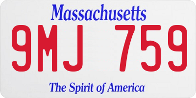 MA license plate 9MJ759