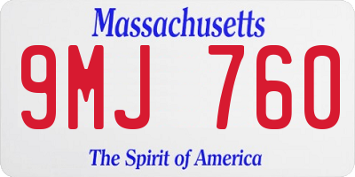 MA license plate 9MJ760