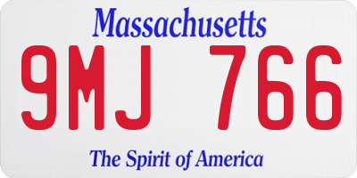 MA license plate 9MJ766