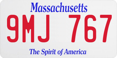 MA license plate 9MJ767