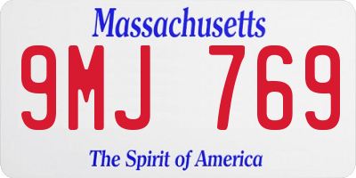 MA license plate 9MJ769