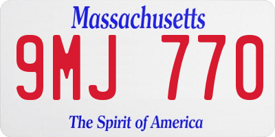 MA license plate 9MJ770