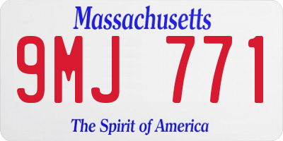 MA license plate 9MJ771