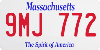 MA license plate 9MJ772