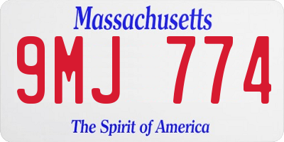 MA license plate 9MJ774