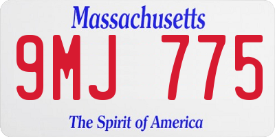MA license plate 9MJ775
