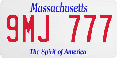 MA license plate 9MJ777