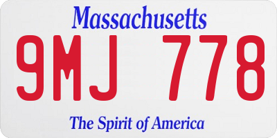 MA license plate 9MJ778
