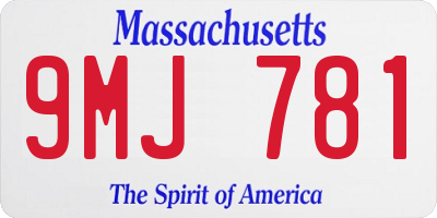 MA license plate 9MJ781