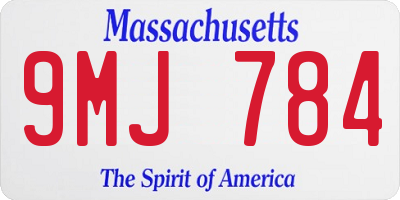 MA license plate 9MJ784