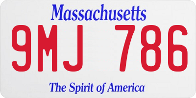 MA license plate 9MJ786