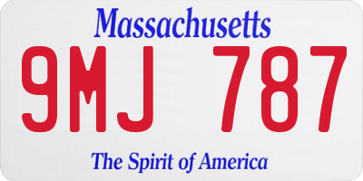 MA license plate 9MJ787