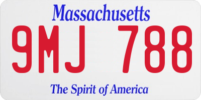 MA license plate 9MJ788