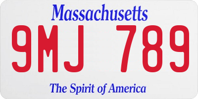 MA license plate 9MJ789