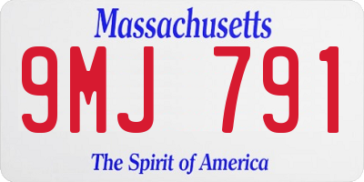 MA license plate 9MJ791