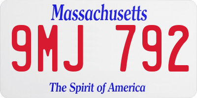 MA license plate 9MJ792