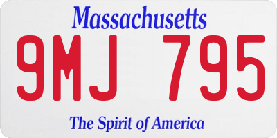 MA license plate 9MJ795