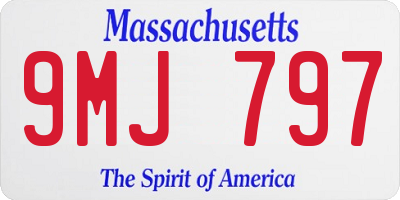 MA license plate 9MJ797