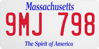 MA license plate 9MJ798