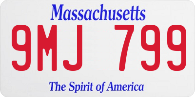 MA license plate 9MJ799