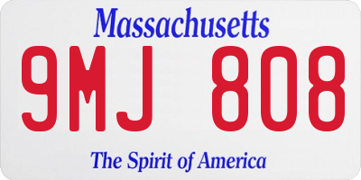 MA license plate 9MJ808