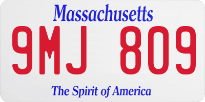 MA license plate 9MJ809