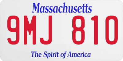 MA license plate 9MJ810