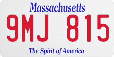 MA license plate 9MJ815