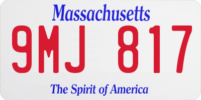 MA license plate 9MJ817