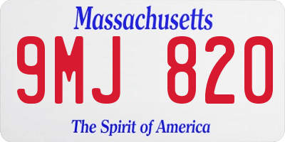 MA license plate 9MJ820