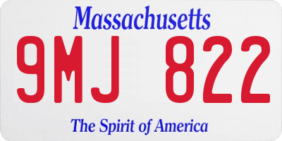 MA license plate 9MJ822