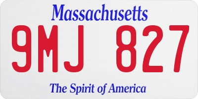 MA license plate 9MJ827