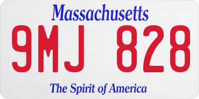 MA license plate 9MJ828
