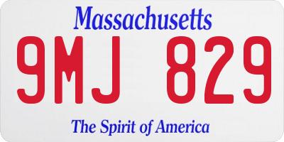 MA license plate 9MJ829