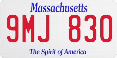 MA license plate 9MJ830